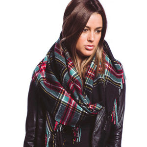Plaid Soft Oblong Scarf